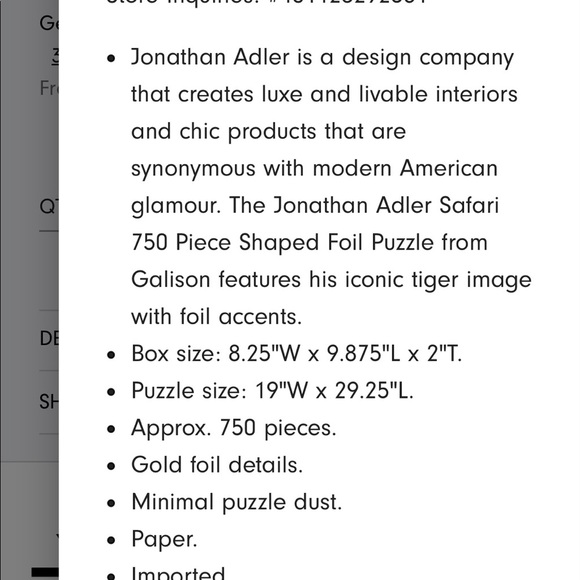 Anthropologie- Jonathan Adler puzzle - Picture 6 of 6